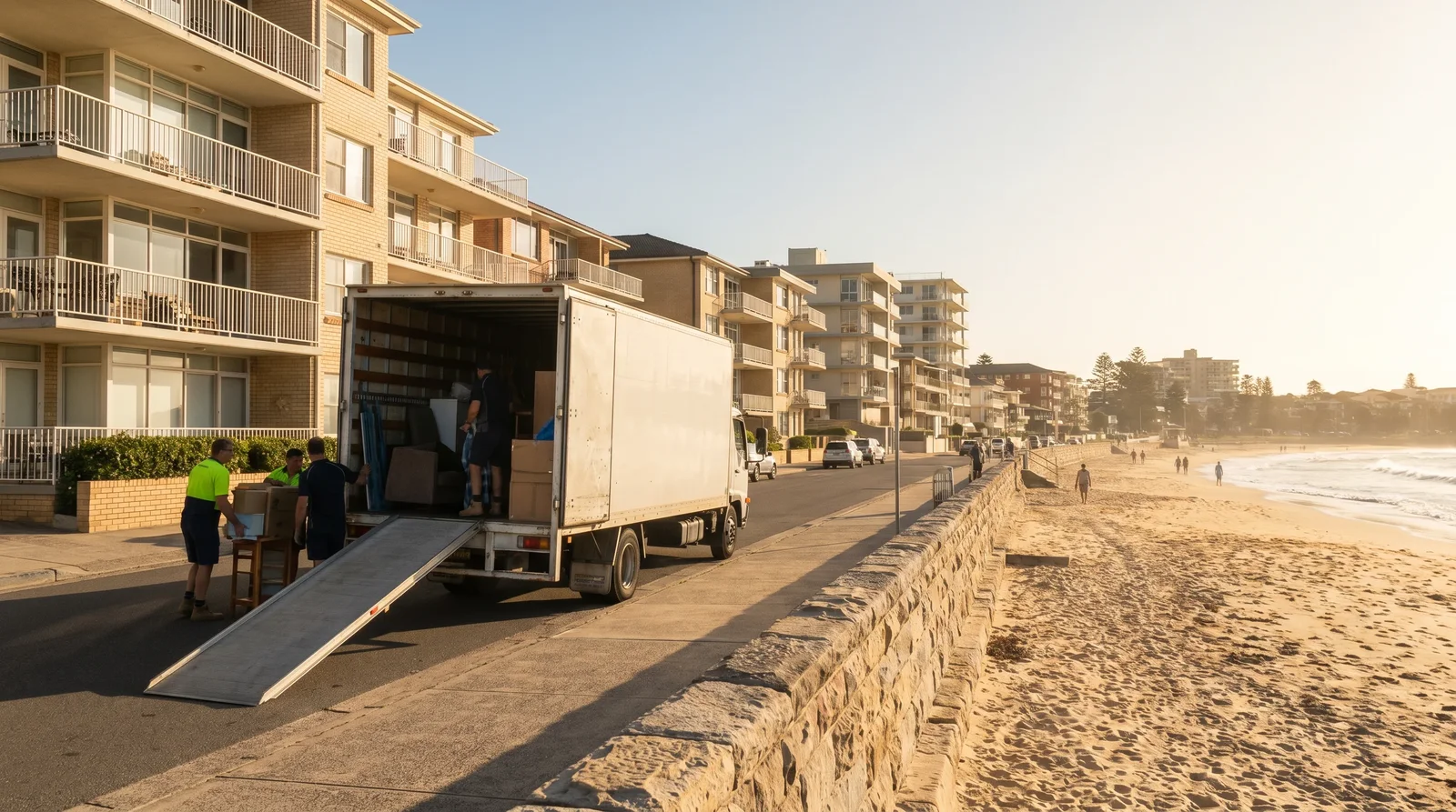 Removalists at work on a street in Cronulla